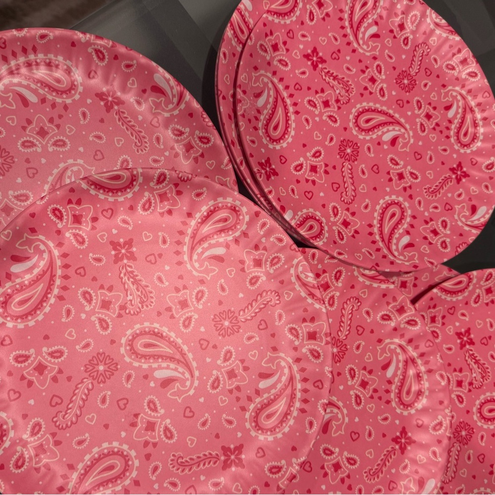 8 Sigrid Olsen Pink Paisley melamine Plates-perfect for kids or outdoor parties🩷